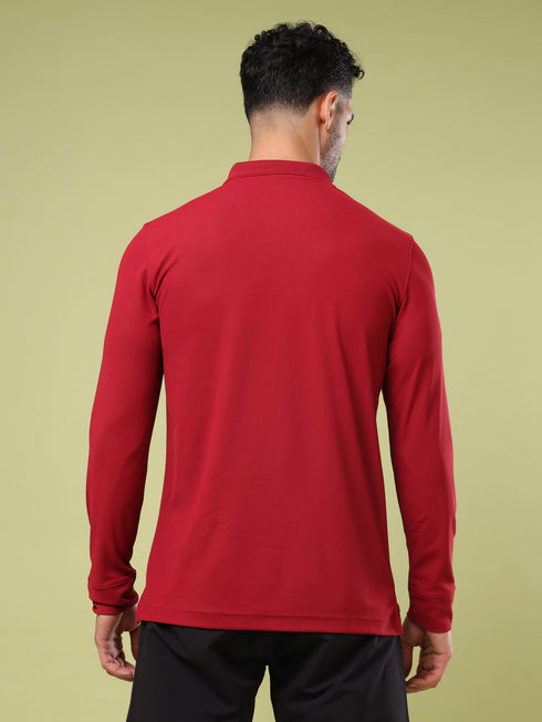 Men Solid Slim Fit Polo Sports T-shirt with MATPIQ