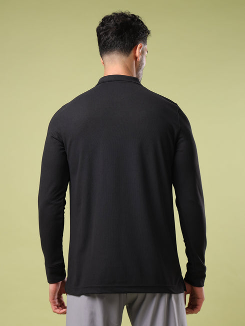 Men Solid Slim Fit Polo Sports T-shirt with MATPIQ
