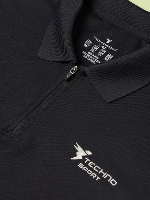 Men Solid Slim Fit Polo Sports T-shirt with MATPIQ