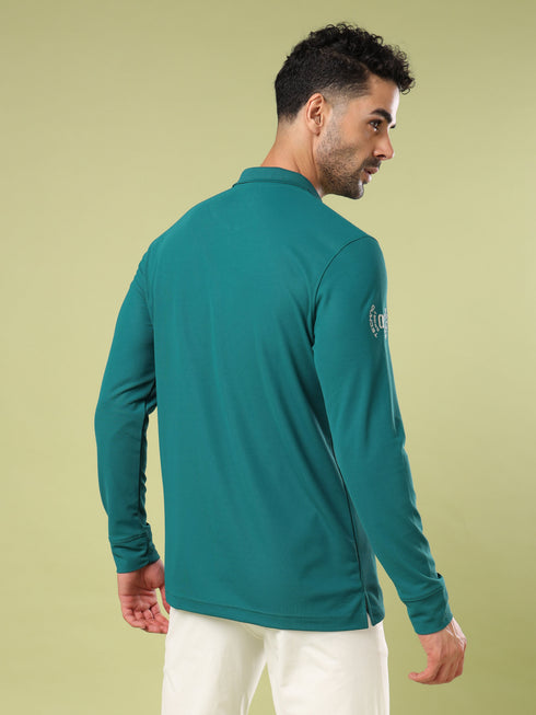 Men Solid Slim Fit Polo Sports T-shirt with MATPIQ