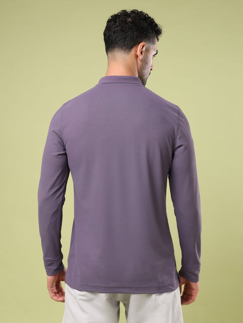 Men Solid Slim Fit Polo Sports T-shirt with MATPIQ