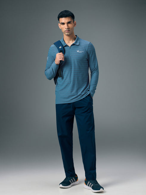 Men Solid Slim Fit Polo Sports T-shirt with MATPIQ