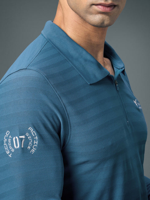 Men Solid Slim Fit Polo Sports T-shirt with MATPIQ