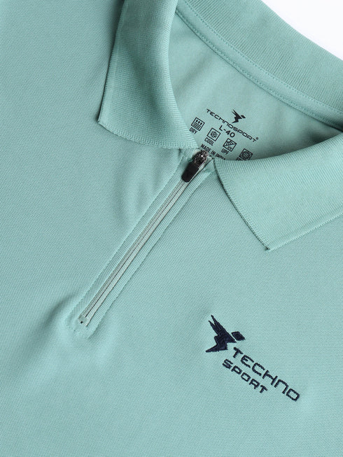Men Solid Slim Fit Polo Sports T-shirt with MATPIQ
