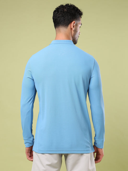 Men Solid Slim Fit Polo Sports T-shirt with MATPIQ