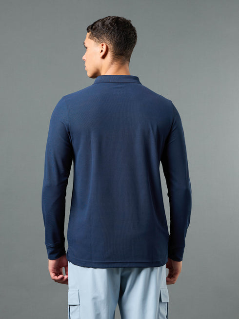 Men Solid Slim Fit Polo Sports T-shirt with MATPIQ
