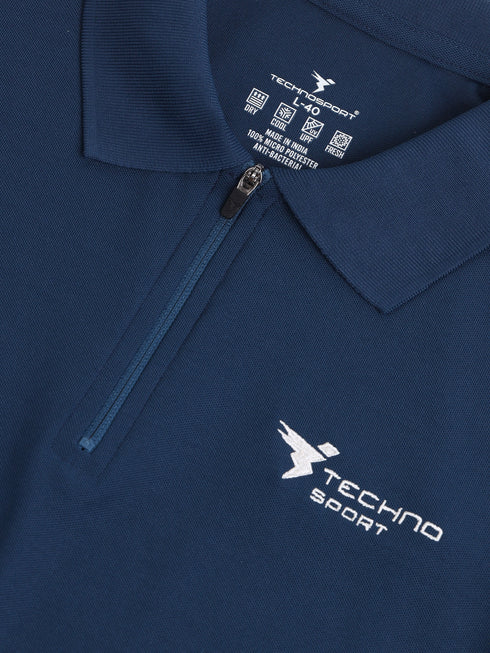Men Solid Slim Fit Polo Sports T-shirt with MATPIQ