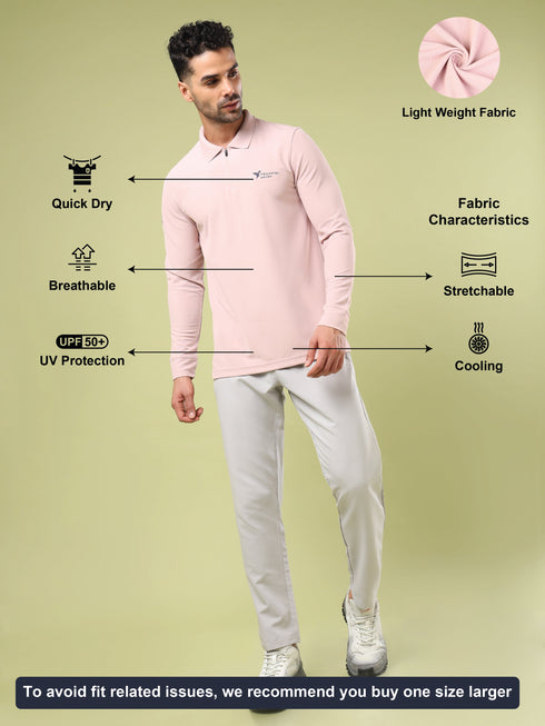 Men Solid Slim Fit Polo Sports T-shirt with MATPIQ