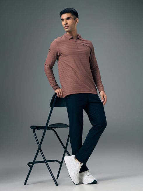 Men Solid Slim Fit Polo Sports T-shirt with MATPIQ