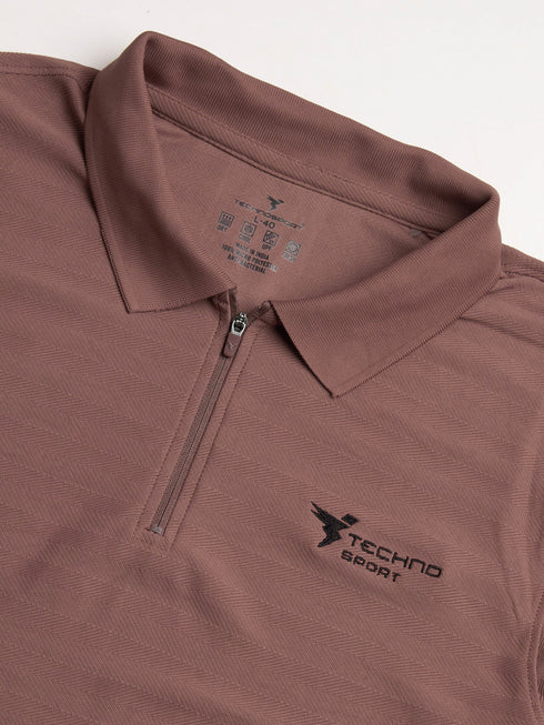 Men Solid Slim Fit Polo Sports T-shirt with MATPIQ