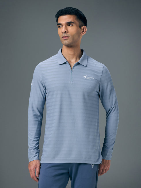 Men Solid Slim Fit Polo Sports T-shirt with MATPIQ