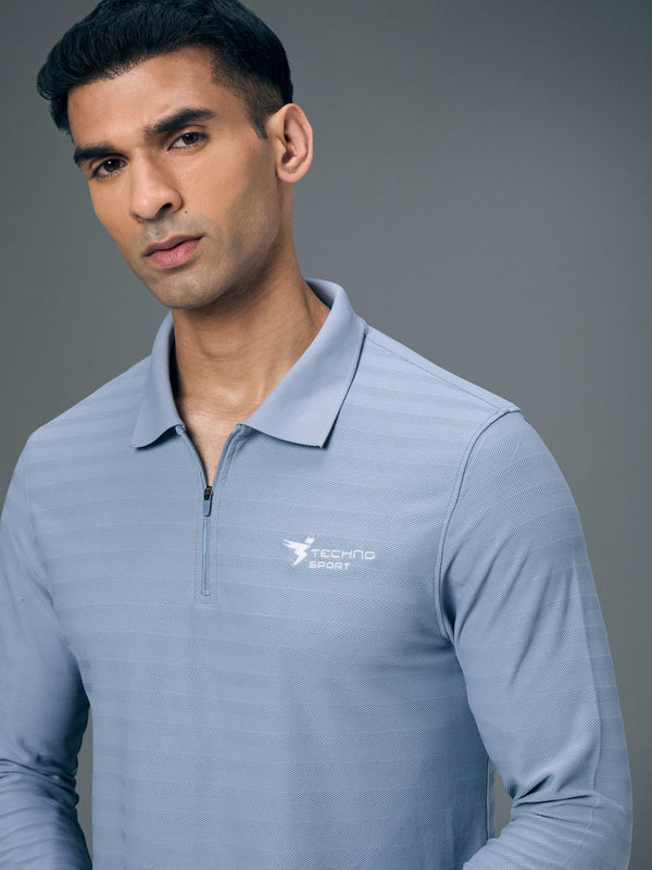 Men Solid Slim Fit Polo Sports T-shirt with MATPIQ