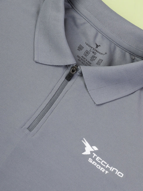 Men Solid Slim Fit Polo Sports T-shirt with MATPIQ
