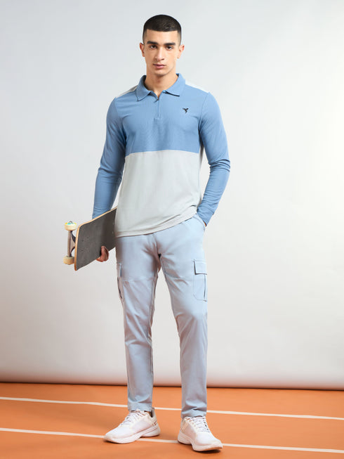 Men Colorblock Slim Fit Polo T-shirt with MATPIQ