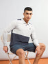 Men Colorblock Slim Fit Polo T-shirt with MATPIQ