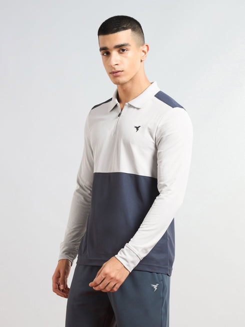 Men Colorblock Slim Fit Polo T-shirt with MATPIQ