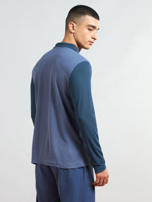 Men Colorblock Slim Fit Polo T-shirt with MATPIQ
