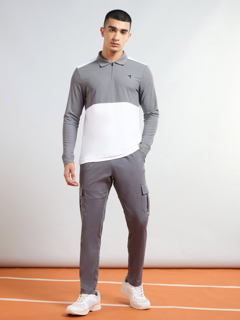 Men Colorblock Slim Fit Polo T-shirt with MATPIQ