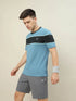 Men Colorblock Slim Fit Crew Neck T-shirt with TECHNO COOL+