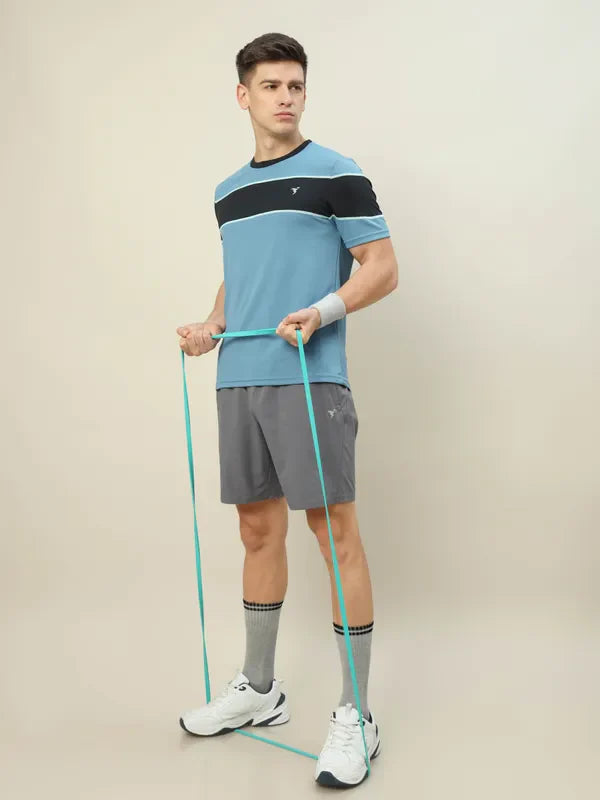 Men Colorblock Slim Fit Crew Neck T-shirt with TECHNO COOL+