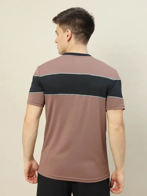 Men Colorblock Slim Fit Crew Neck T-shirt with TECHNO COOL+