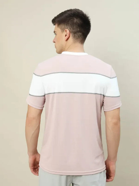 Men Colorblock Slim Fit Crew Neck T-shirt with TECHNO COOL+