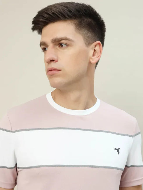 Men Colorblock Slim Fit Crew Neck T-shirt with TECHNO COOL+