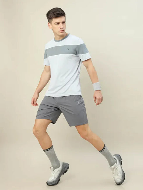 Men Colorblock Slim Fit Crew Neck T-shirt with TECHNO COOL+