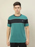 Men Colorblock Slim Fit Crew Neck T-shirt with TECHNO COOL+