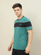 Men Colorblock Slim Fit Crew Neck T-shirt with TECHNO COOL+