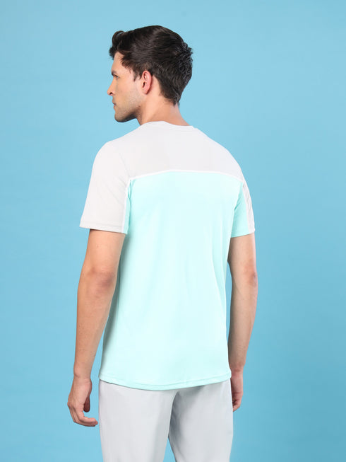 Men Colorblock Slim Fit Crew Neck T-shirt with TECHNO COOL+
