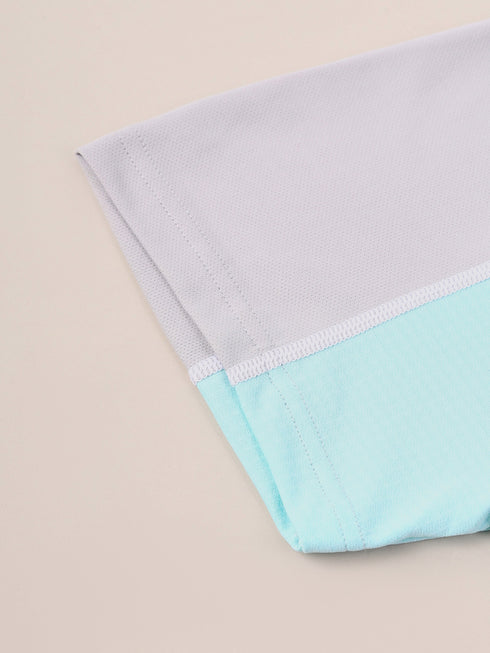 Men Colorblock Slim Fit Crew Neck T-shirt with TECHNO COOL+