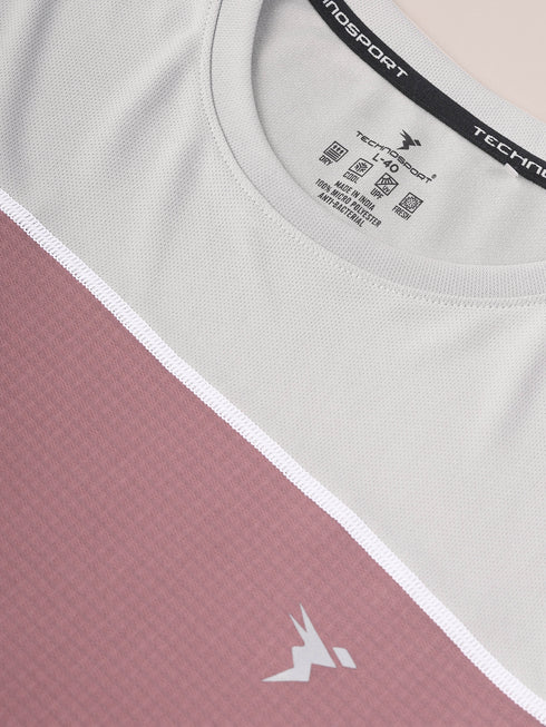 Men Colorblock Slim Fit Crew Neck T-shirt with TECHNO COOL+
