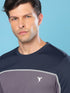 Men Colorblock Slim Fit Crew Neck T-shirt with TECHNO COOL+