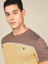 Men Colorblock Slim Fit Crew Neck T-shirt with TECHNO COOL+