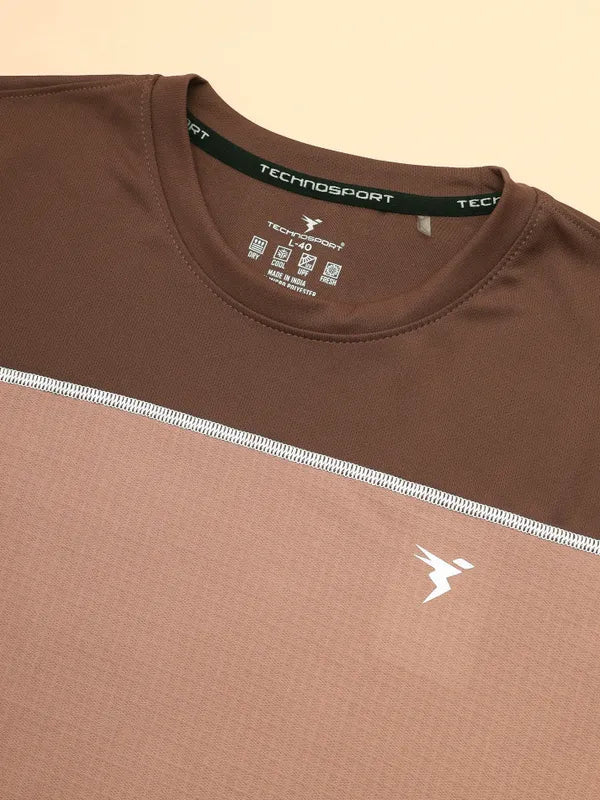 Men Colorblock Slim Fit Crew Neck T-shirt with TECHNO COOL+