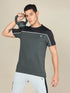 Men Colorblock Slim Fit Crew Neck T-shirt with TECHNO COOL+