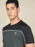 Men Colorblock Slim Fit Crew Neck T-shirt with TECHNO COOL+