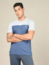 Men Colorblock Slim Fit Crew Neck T-shirt with TECHNO COOL+