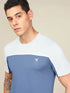 Men Colorblock Slim Fit Crew Neck T-shirt with TECHNO COOL+