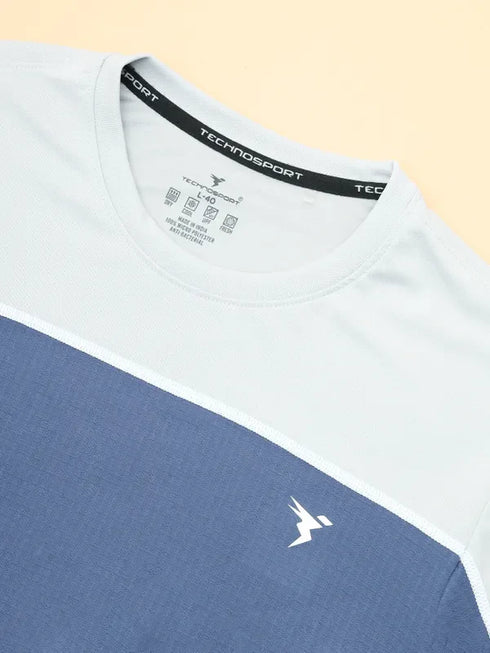 Men Colorblock Slim Fit Crew Neck T-shirt with TECHNO COOL+