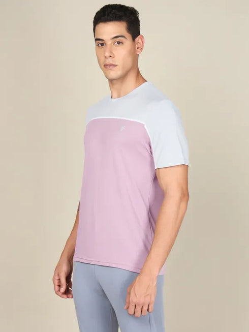 Men Colorblock Slim Fit Crew Neck T-shirt with TECHNO COOL+