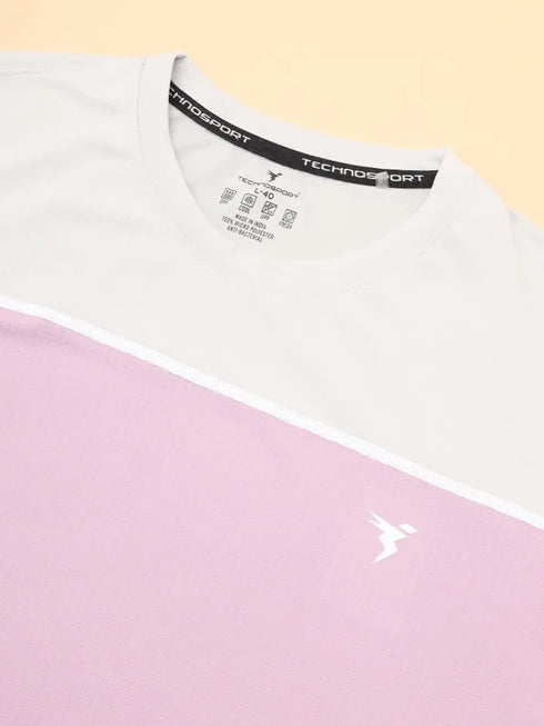Men Colorblock Slim Fit Crew Neck T-shirt with TECHNO COOL+