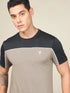Men Colorblock Slim Fit Crew Neck T-shirt with TECHNO COOL+
