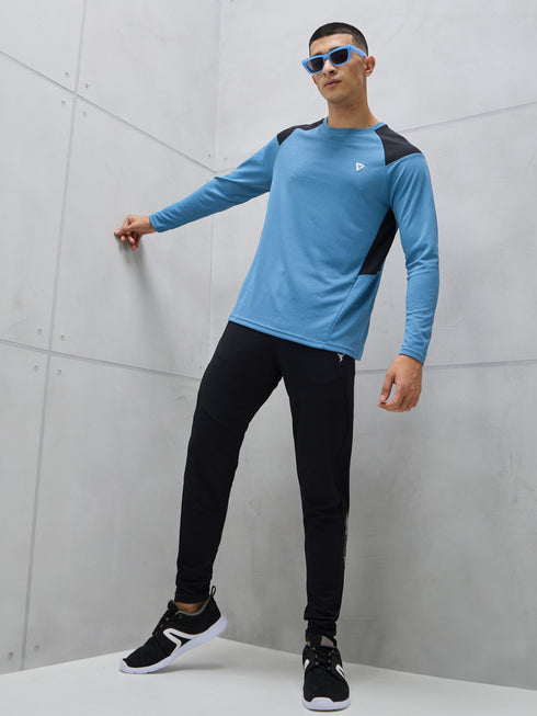 Men Colorblock Slim Fit Crew Neck T-shirt with TECHNO COOL+