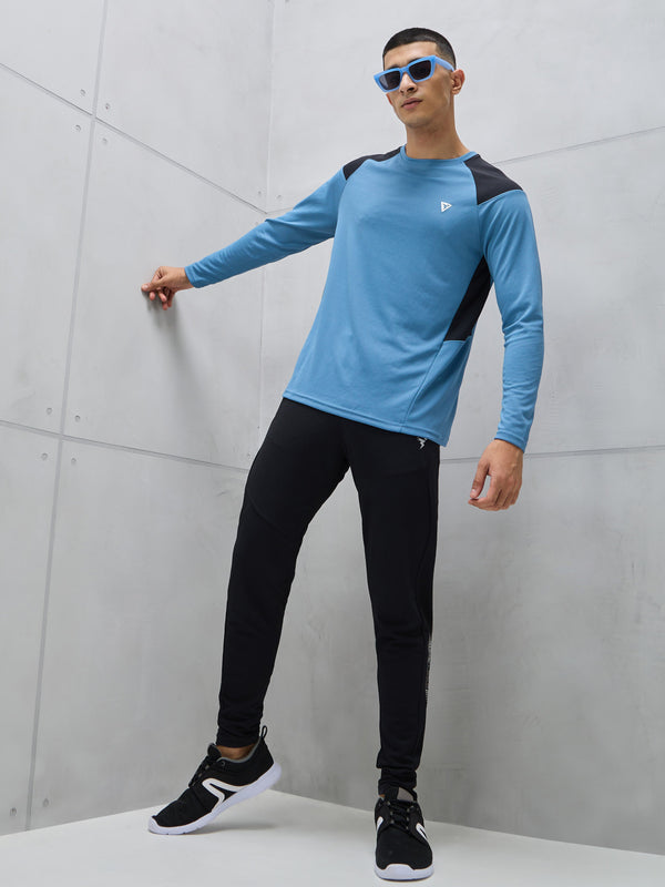 Men Colorblock Slim Fit Crew Neck T-shirt with TECHNO COOL+