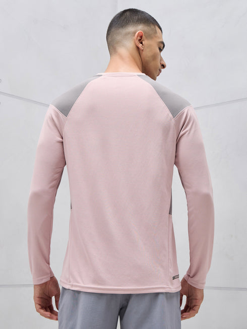 Men Colorblock Slim Fit Crew Neck T-shirt with TECHNO COOL+