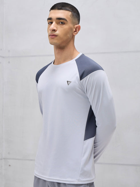 Men Colorblock Slim Fit Crew Neck T-shirt with TECHNO COOL+