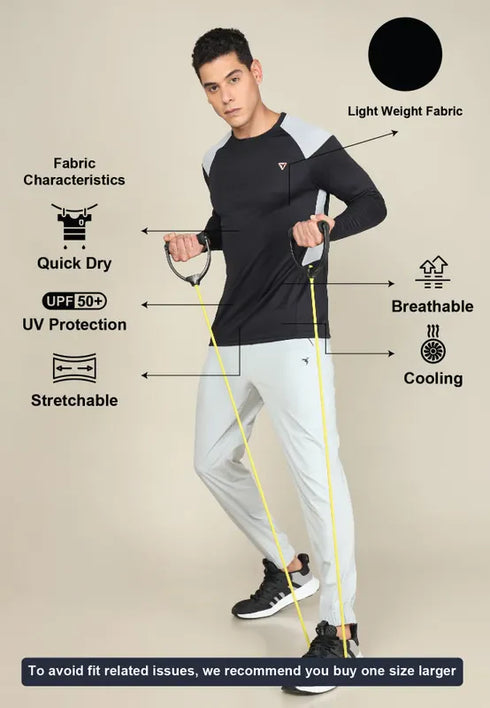 Men Colorblock Slim Fit Crew Neck T-shirt with TECHNO COOL+