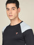 Men Colorblock Slim Fit Crew Neck T-shirt with TECHNO COOL+